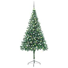 Kunstkerstboom met verlichting en kerstballen 910 takken 210 cm