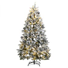 Kunstkerstboom met scharnieren 300 LED&apos;s en kerstballen 180 cm