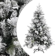 Kerstboom met dennenappels en sneeuw 150 cm PVC en PE