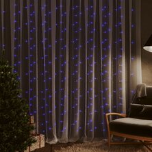 Lichtsnoergordijn met 300 LED&apos;s en 8 functies 3x3 m blauw