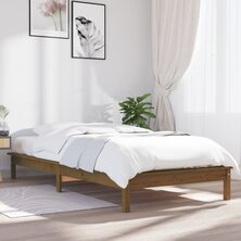 Bedframe massief hout honingbruin 75x190 cm