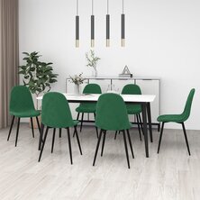 Eetkamerstoelen 6 st fluweel donkergroen