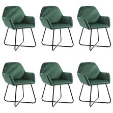 Eetkamerstoelen 6 st fluweel groen