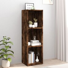 Boekenkast / tv-meubel 36x30x114 cm bewerkt hout gerookt eiken