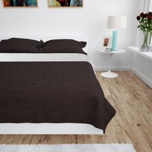 Bedsprei dubbelzijdig 170x210 cm quilt cr&egrave;me en bruin