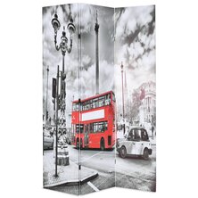  Kamerscherm inklapbaar Londen bus 120x170 cm zwart en wit