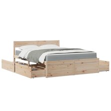 Bed met lades en matras massief grenenhout 160x200 cm