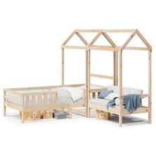 Kinderbed met huisje massief grenenhout 90x190 cm