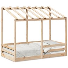 Kinderbed met bedhuis 80x160 cm massief grenenhout