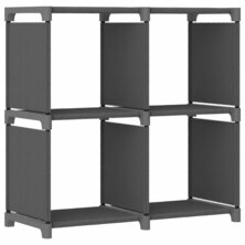 Kast met 4 vakken 69x30x72,5 cm stof grijs