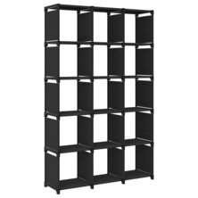 Kast met 15 vakken 103x30x175,5 cm stof zwart