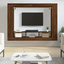 Tv-meubel 152x22x113 cm bewerkt hout bruin eikenkleur