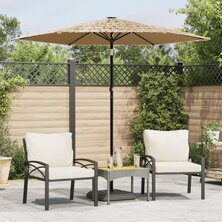 Parasol met stalen paal 223x223x213 cm bruin