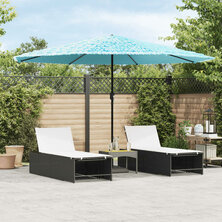 Parasol met stalen paal 388x388x248 cm blauw