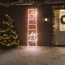 Kerstfiguur kerstman op ladder opvouwbaar 552 LED&apos;s 50x200 cm