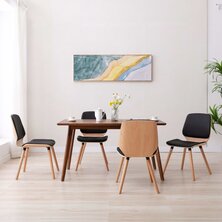 Eetkamerstoelen 4 st kunstleer zwart