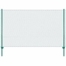 Draadgaashek met palen 25x1,5 m staal groen