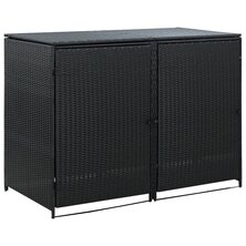 Containerberging dubbel 148x80x111 cm poly rattan zwart 