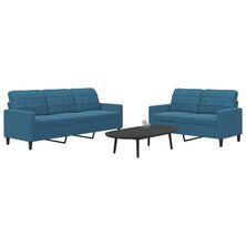 2-delige Loungeset met kussens fluweel blauw