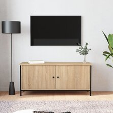 Tv-meubel 102x35x45 cm bewerkt hout sonoma eikenkleurig