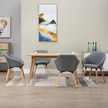 Eetkamerstoelen 4 st stof lichtgrijs