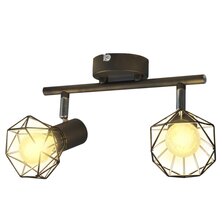 Plafondlamp met 2 LED&apos;s industri&euml;le stijl zwart