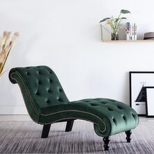 Chaise longue fluweel groen