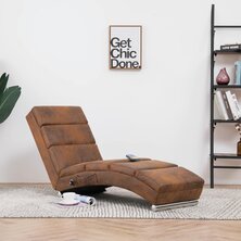 Massage chaise longue kunstsu&egrave;de bruin