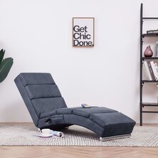 Massage chaise longue kunstsu&egrave;de grijs