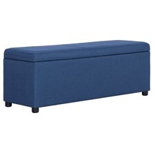 Bankje met opbergvak 116 cm polyester blauw