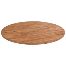 Tafelblad rond &Oslash;40x1,5 cm bewerkt massief eikenhout lichtbruin