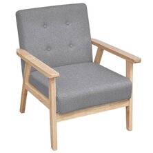 Fauteuil stof lichtgrijs