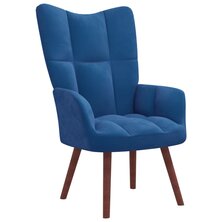 Relaxstoel fluweel blauw