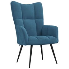 Relaxstoel fluweel blauw