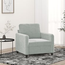 Fauteuil 60 cm fluweel lichtgrijs