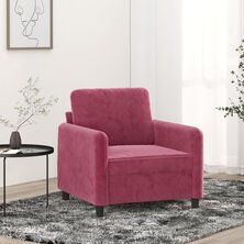 Fauteuil 60 cm fluweel wijnrood