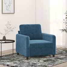 Fauteuil 60 cm fluweel blauw