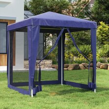 Partytent met 4 mesh zijwanden 2x2 m HDPE blauw