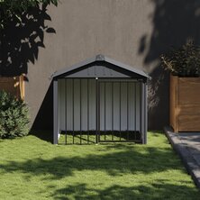 Hondenhok met dak 117x103x102 cm gegalvaniseerd staal zwart