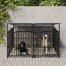 Hondenkennel met dak 3,75 m&sup2; staal