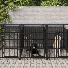 Hondenkennel met dak 7,51 m&sup2; staal