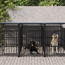 Hondenkennel met dak 15,02 m&sup2; staal