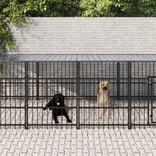 Hondenkennel met dak 13,14 m&sup2; staal