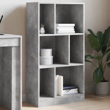 Boekenkast 57x28,5x107,5 cm bewerkt hout betongrijs