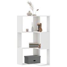 Hoekboekenkast 3-laags 50x50x102 cm bewerkt hout wit