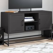 Tv-meubel 100,5x39x60,5 cm staal zwart