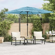 Parasol met stalen paal 248x248x248 cm blauw