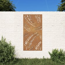 Wanddecoratie tuin bladontwerp 105x55 cm cortenstaal