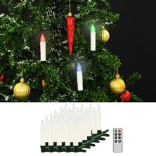 LED-kaarsen kerst draadloos met afstandsbediening 30 st RGB