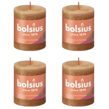 Bolsius Stompkaarsen Shine 4 st rustiek 80x68 mm spice brown